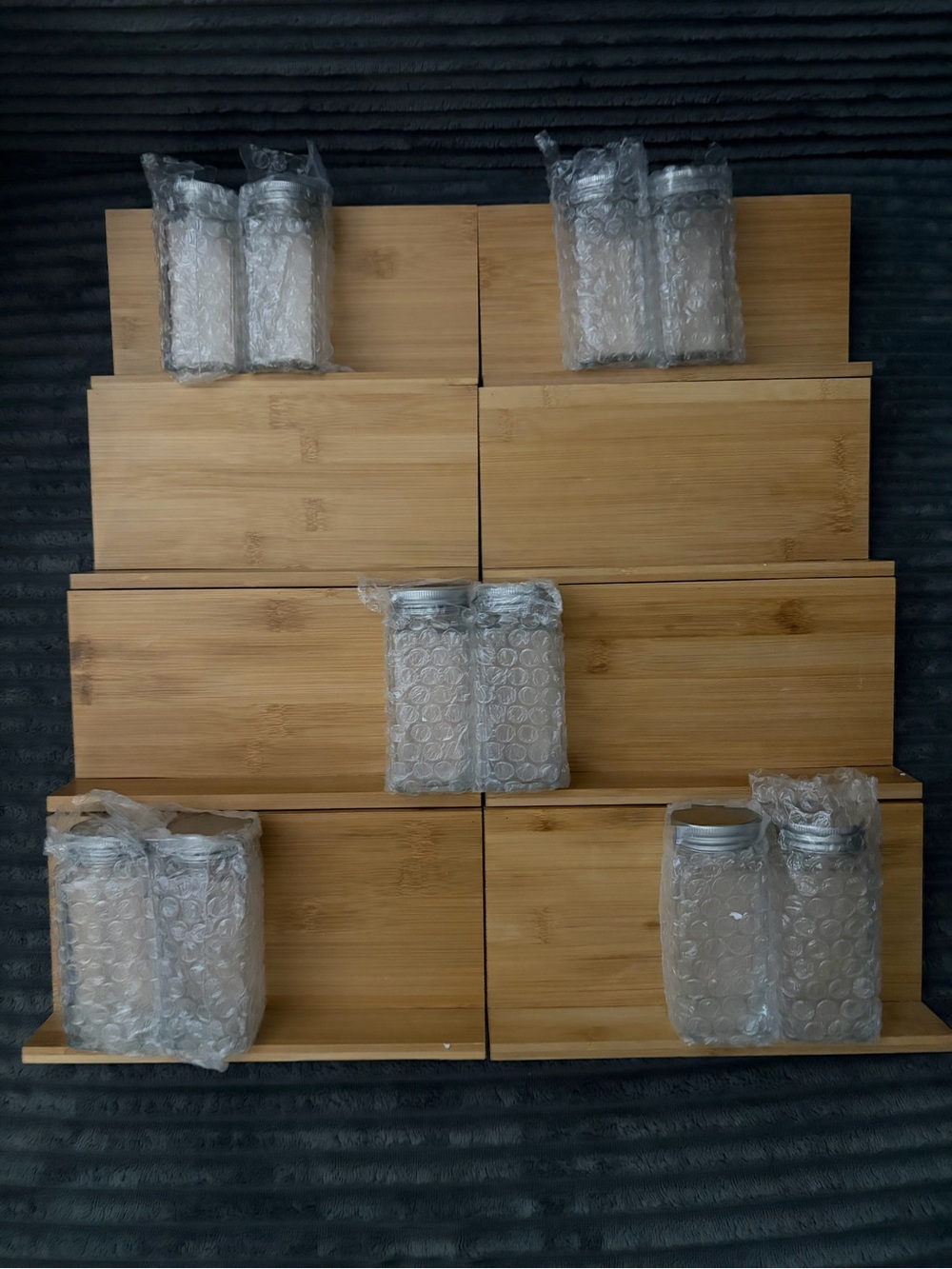 Set of Bamboo drawer spice organizer